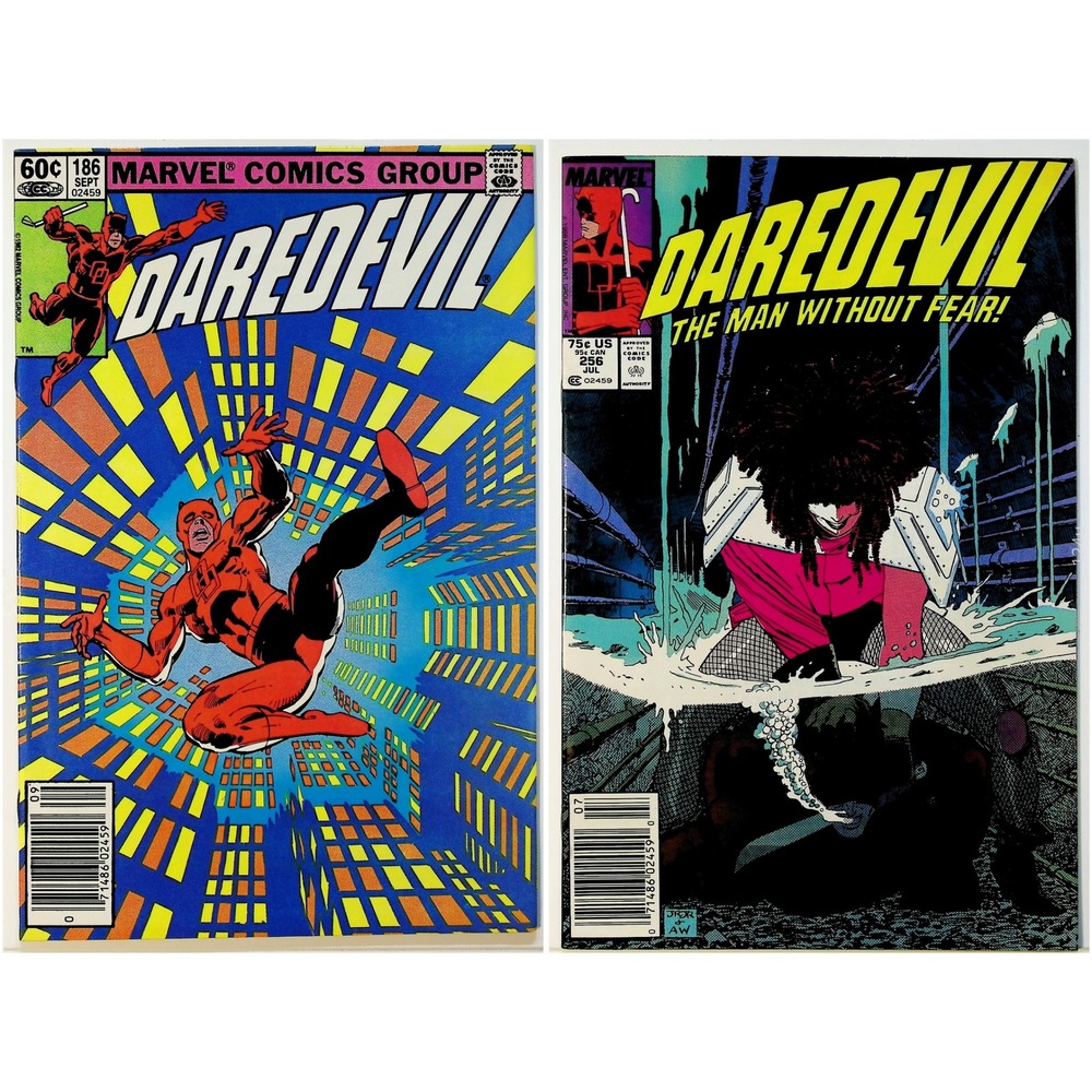Marvel Comic‎ Daredevil #186 #256 Newsstand Lot Frank Miller Typhoid Mary